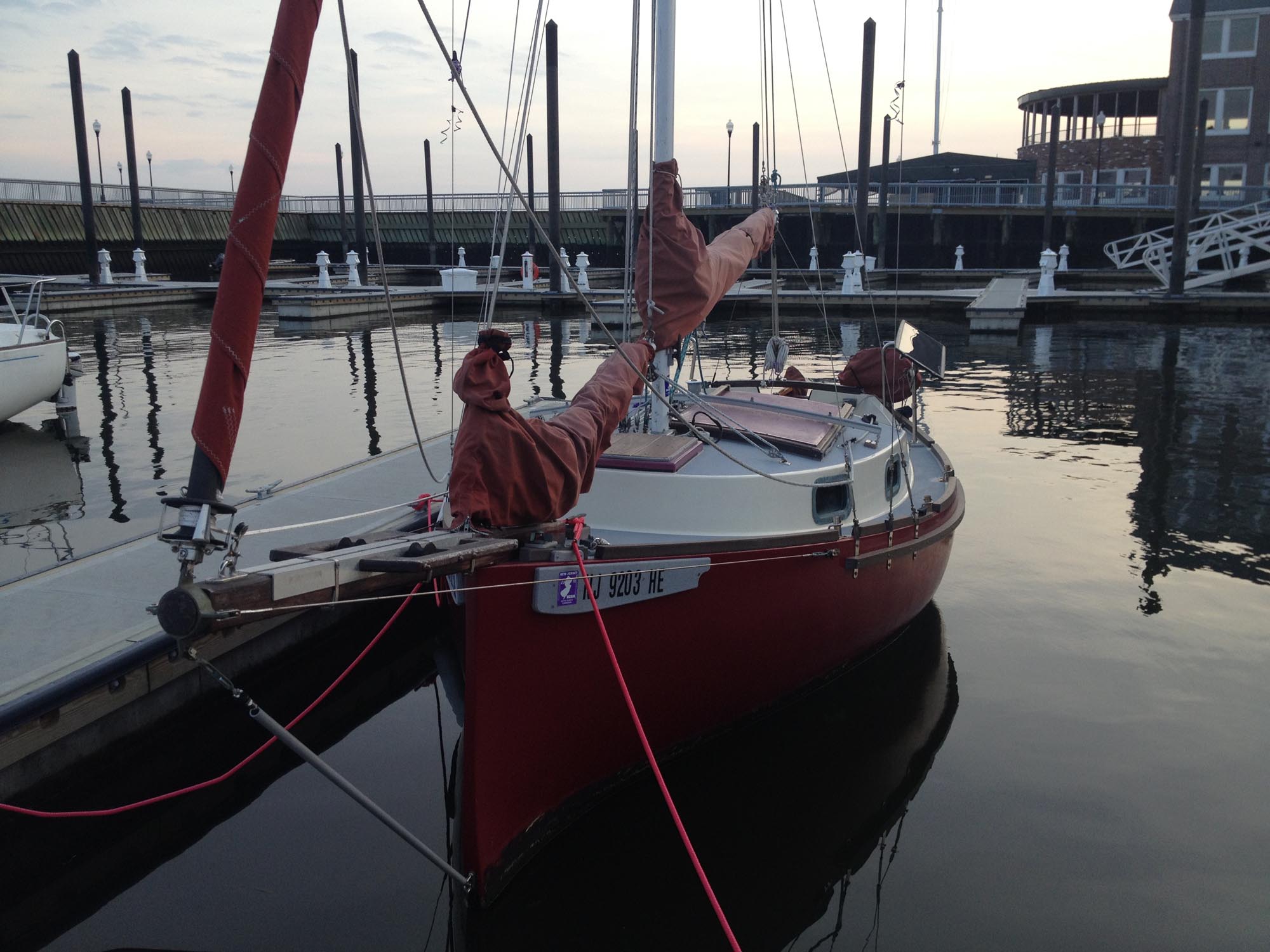 Prudence Blackwatch 24 sailboat - winter slip